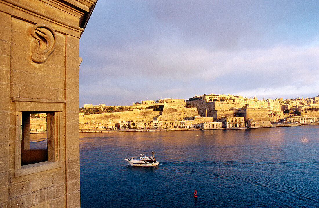Valletta at sunrise view from Fort Senglea. Malta
