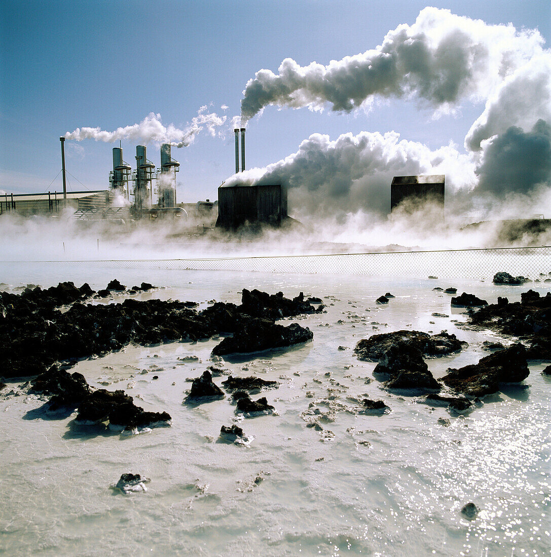 Geothermal power plant. The Blue Lagoon. Grindavik. Iceland