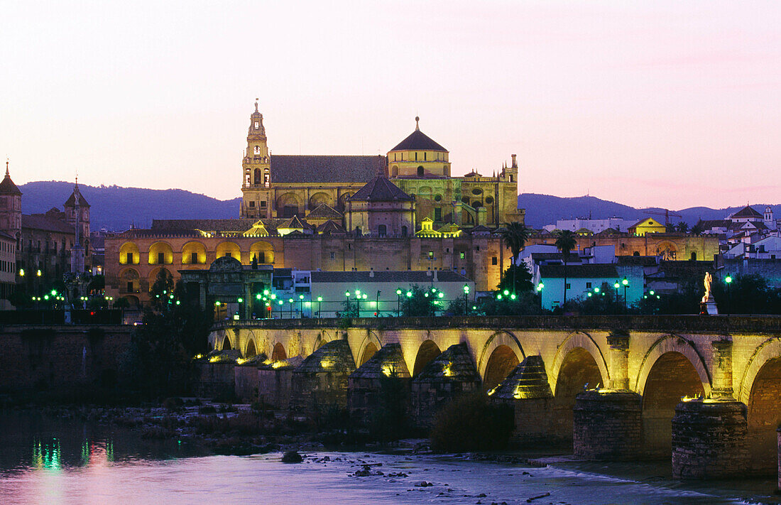 Cordoba s Mosque and roman bridge upon Guadalquivir. Cordoba. Spain