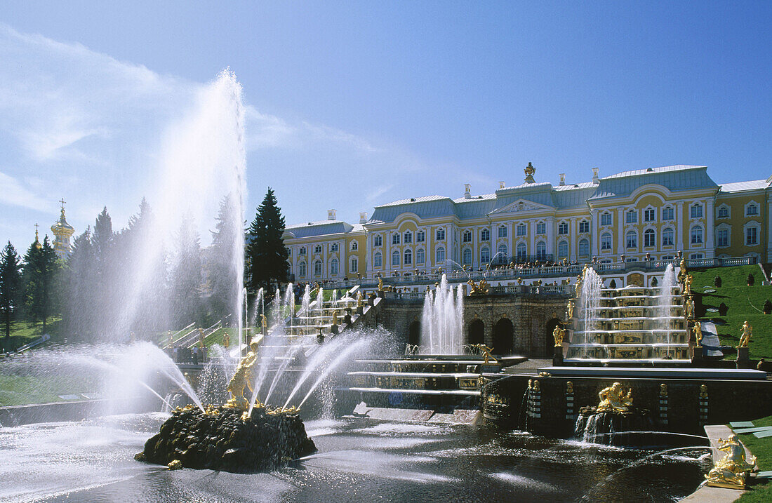 Grand Cascade. Peterhof Park. St. Petersburg. Russia