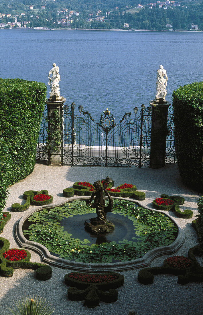View of Lake Como from Villa Carlotta. Tremezzo. Lombardy, Italy