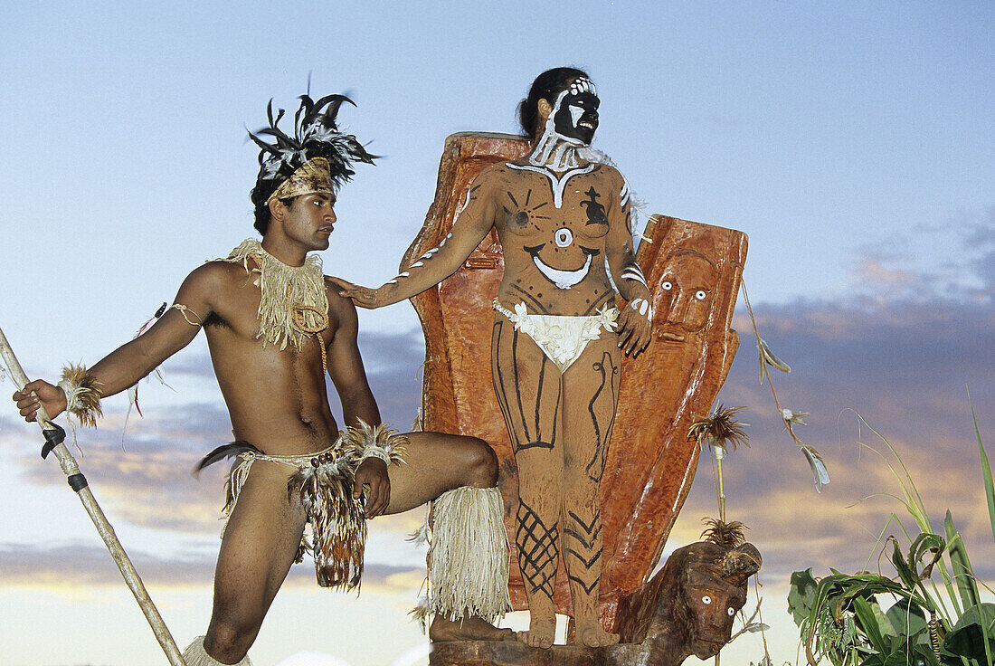 Carnaval. Tapati Rapa Nui festival. Islander. Easter Island. Chile.