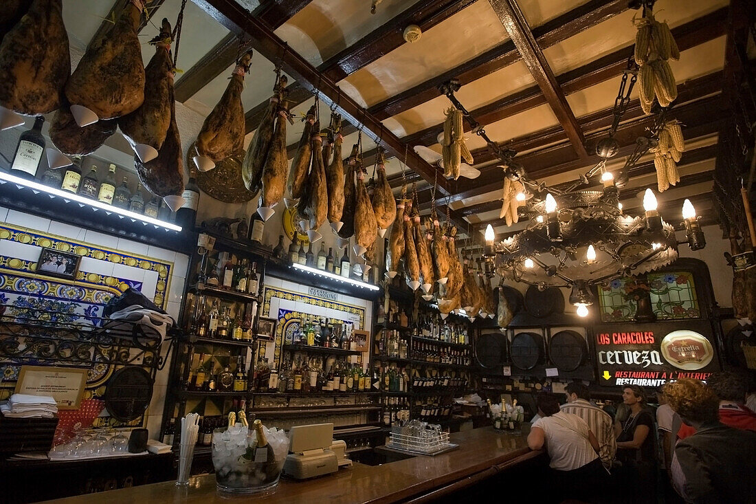 Barcelona,Los Caracoles traditional Restaurant in historic center