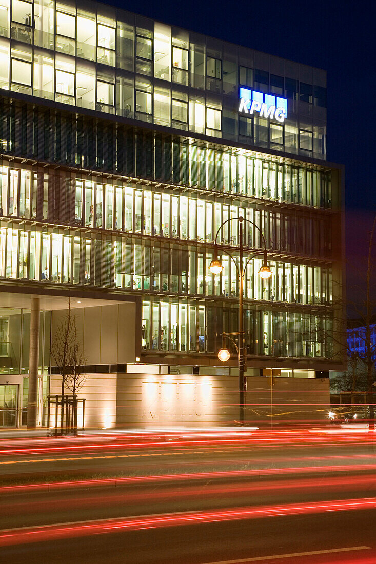 Berlin KPMG headquarter in Tiergarten at dusk
