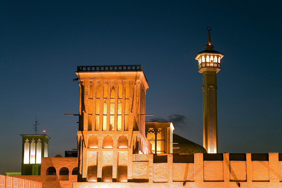 Bur Dubai, Grosse Moschee im Bastakiya Viertel, Windturm