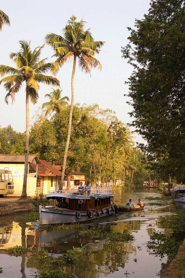 India Kerala backwater canal boat