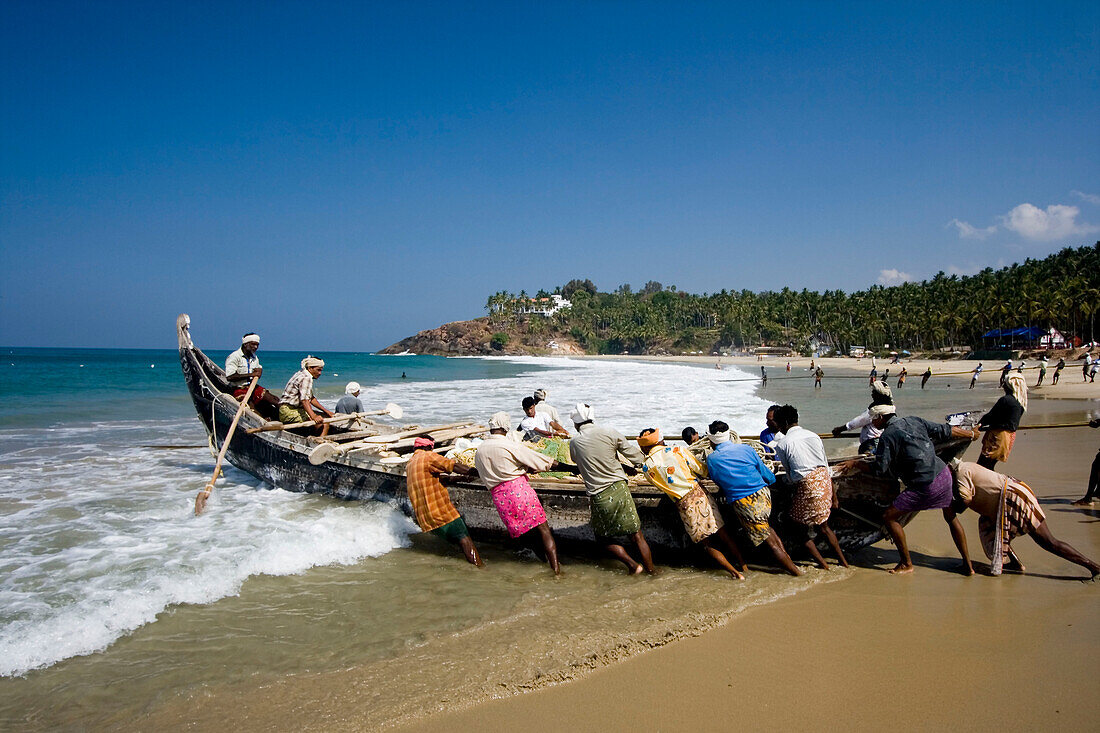 India Kerala Kovallam fishermen