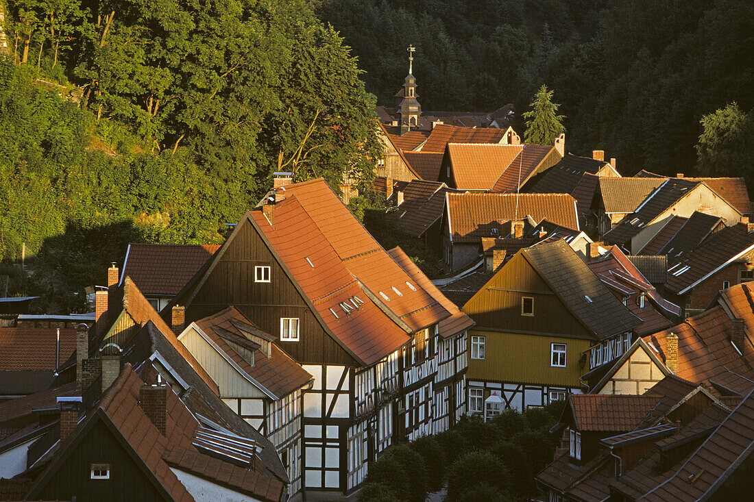 Stolberg, half-timbered building, Harz mountains, Saxony Anhalt, Germany