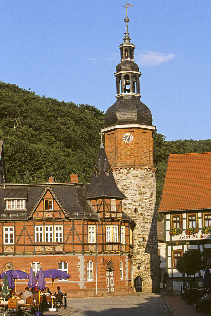 Saigerturm, Fachwerk, Fachwerkhäuser, Stolberg, Sachsen-Anhalt, Harz