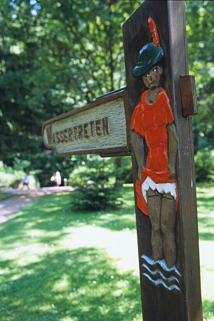 Sign post to water treading, Bad Lauterberg, Lower Saxony, Germany