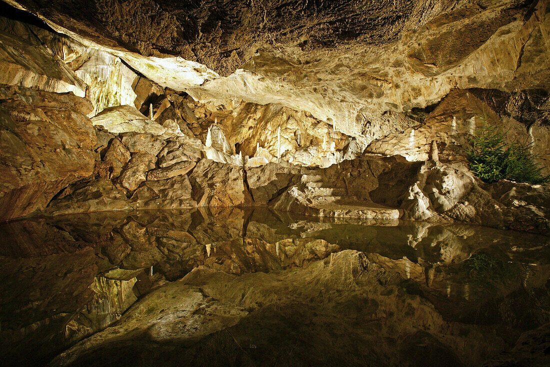 Rübeland stalactite caves, UNESCO Geopark, Harz Mountains, Saxony Anhalt, Germany