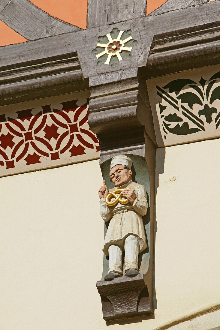 Wernigerode, Markplatz, Rathaus, Holzschnitzerei, Figuren, Fachwerkhäuser, Harz, Sachsen-Anhalt, Harz