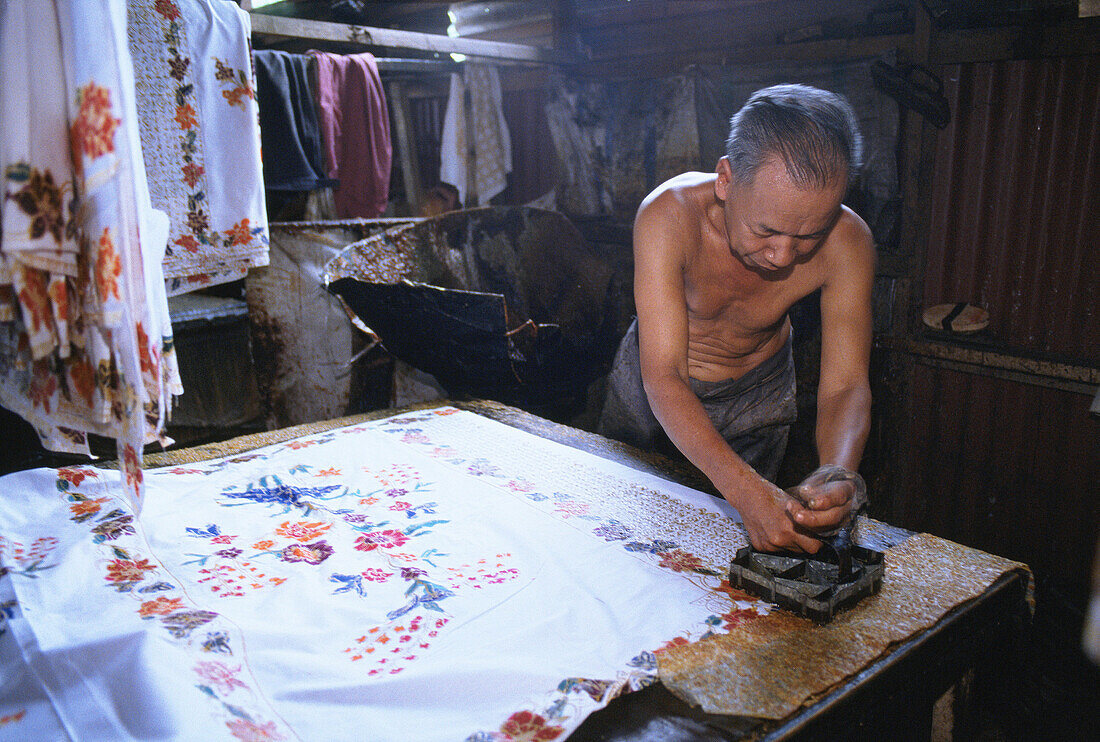 Batik dyeing method. Malaysia