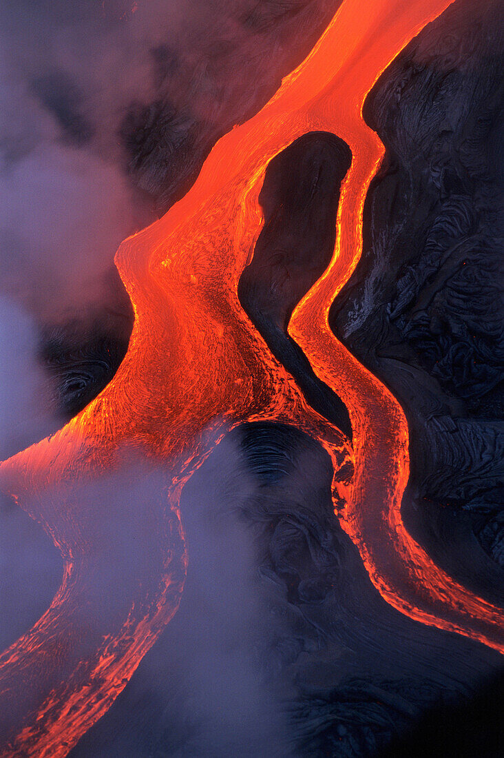 Lava flow. Kilauea volcano. Hawaii Volcanoes National Park. Hawaii. USA