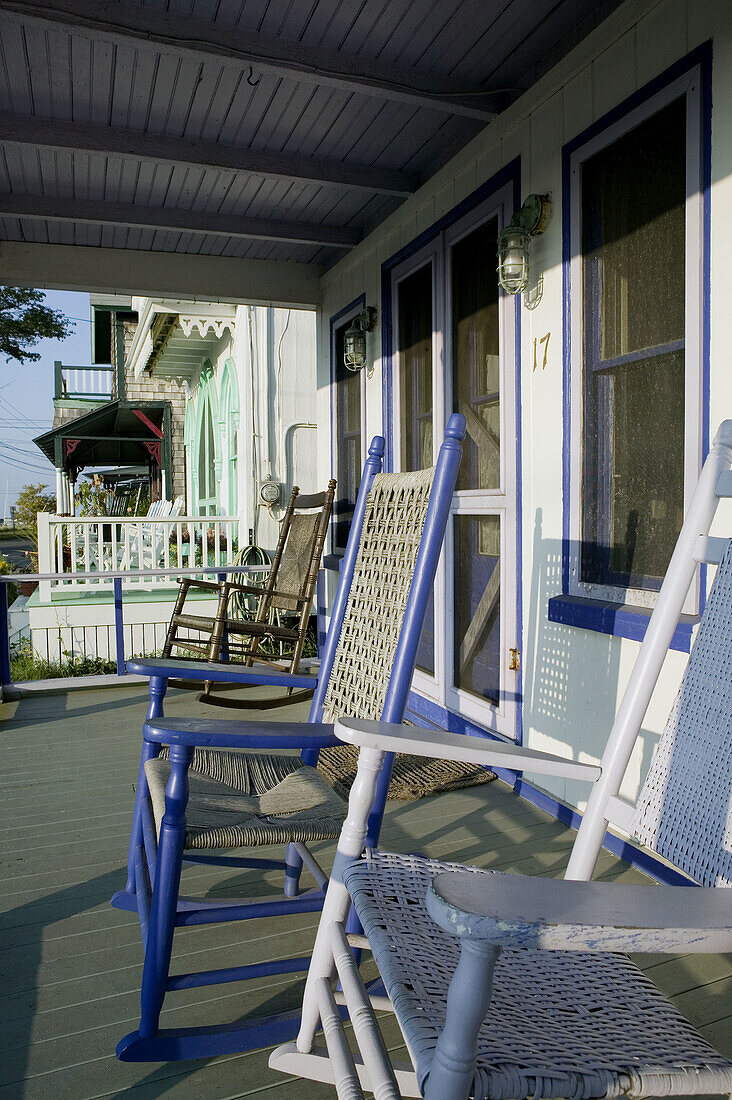 Rocking Chairs. Camp Meeting Grounds. Gingerbread Houses. Oak Bluffs. Martha s Vineyard. Massachusetts. USA.