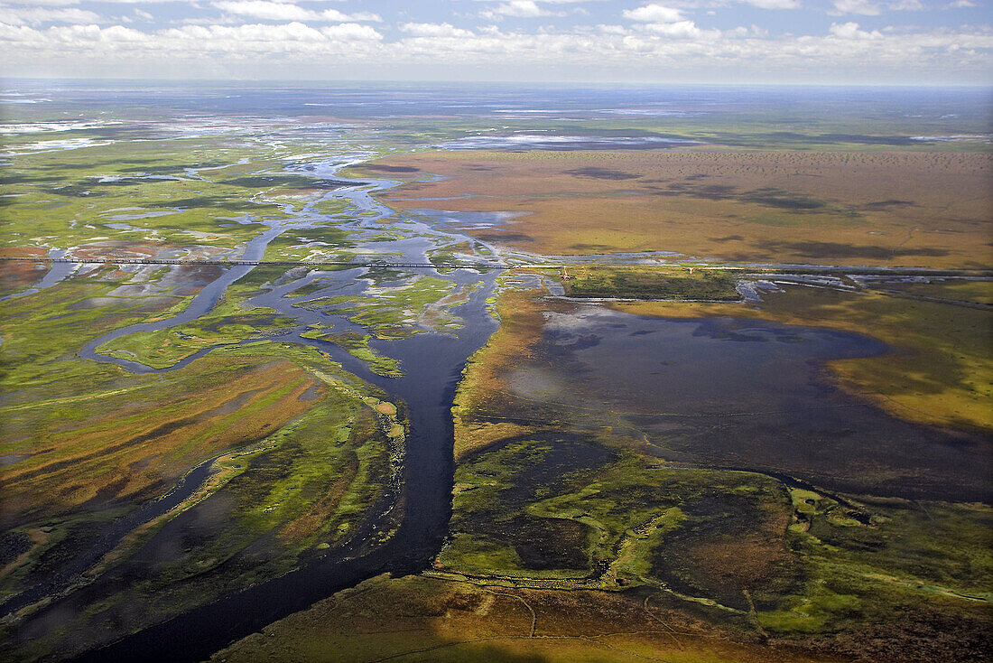 Flight over Bangweuleu marshes . Zambia