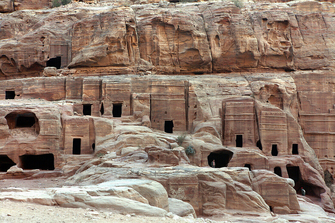 Straße Of The Facades, Petra, UNESCO Weltkulturerbe, Jordanien