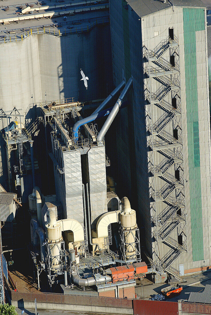 Industrial detail on Barcelona harbor. Spain.