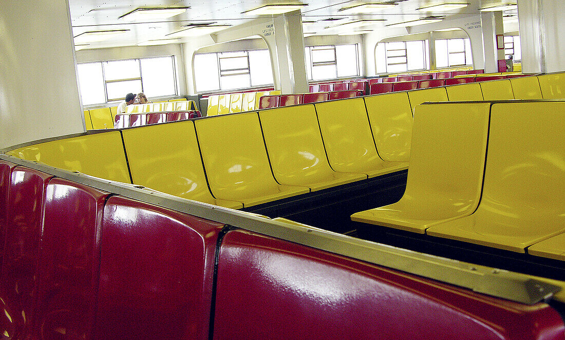 Staten island ferry interior, New York, USA