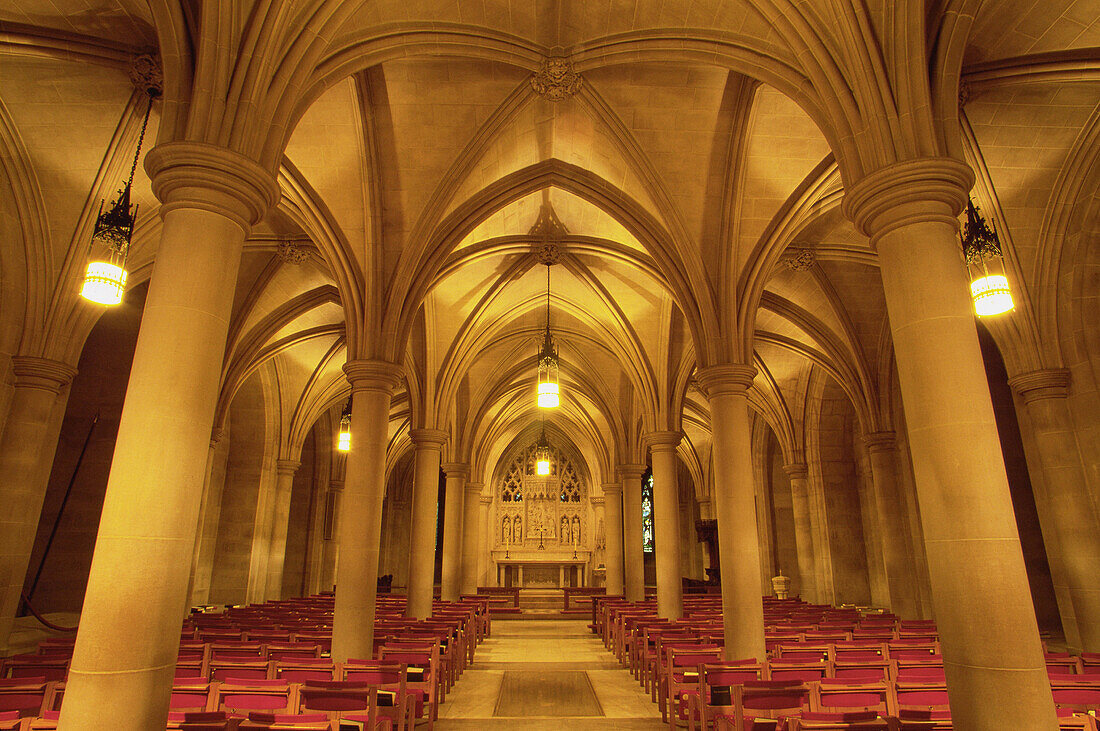 Washington National Cathedral, constructed in the 14th-century English Gothic style. Washington D.C. USA