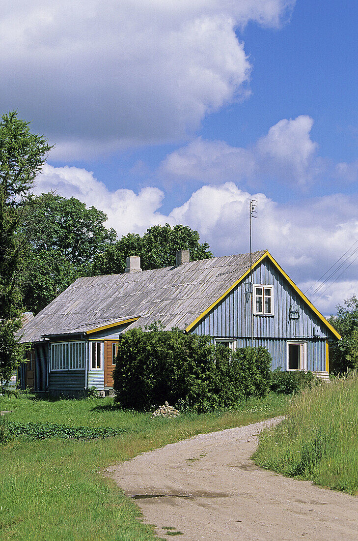 Old traditional houses. Zemaiciu Kalvarija. Lithuania.