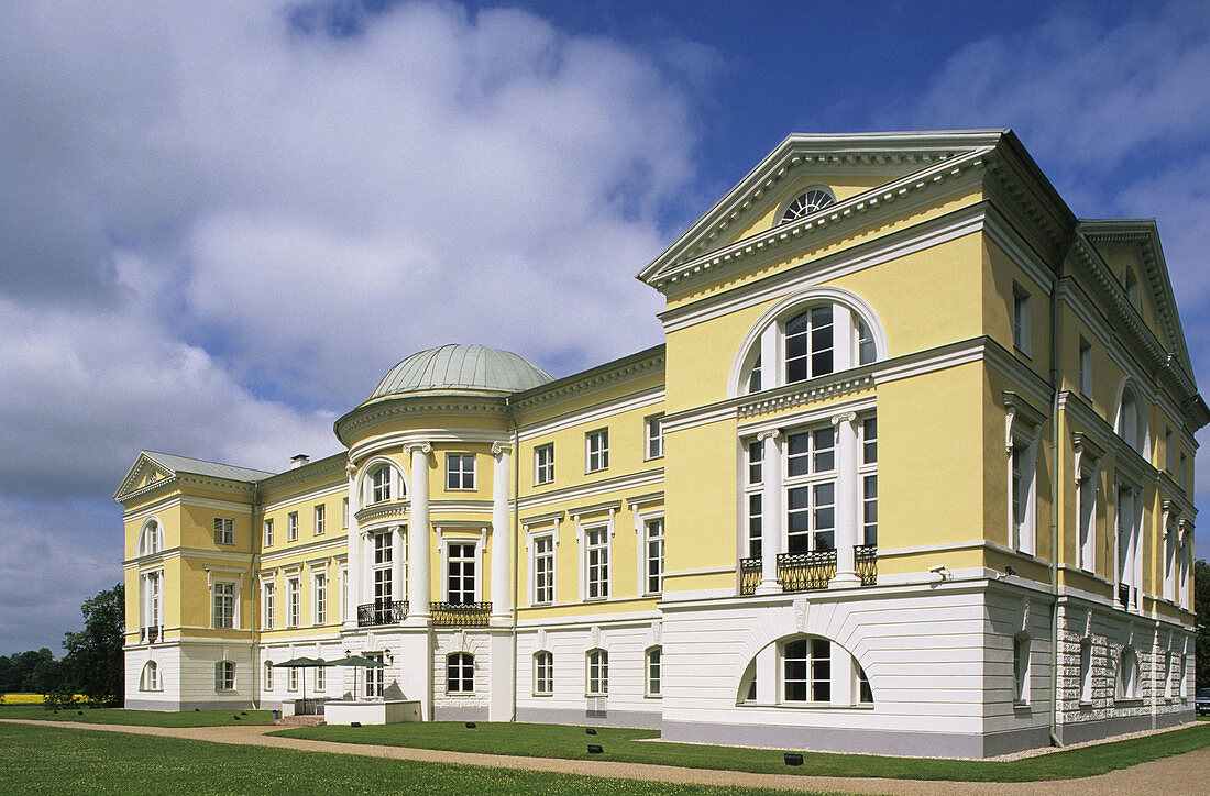 Mezotne palace in classical style. Zemgale, Latvia