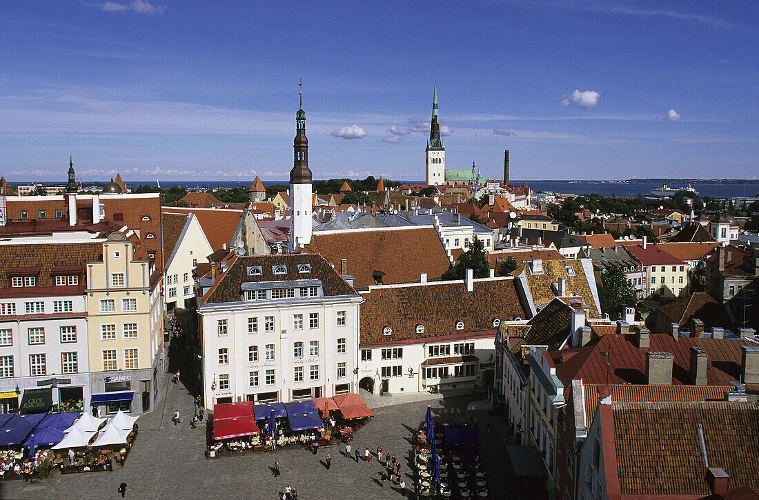 Old town and the town hall square. Tallinn. Estonia.
