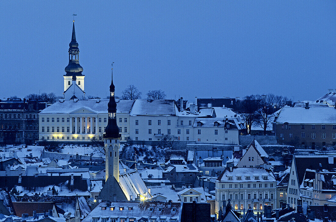 Town Hall tower, old town from Toompea. Tallinn, Estonia