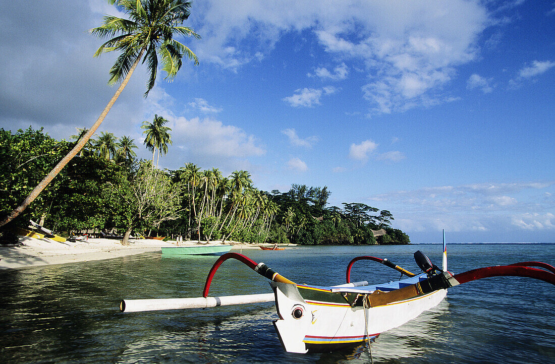 Boats, Huahine. Leeward Islands, French Polynesia