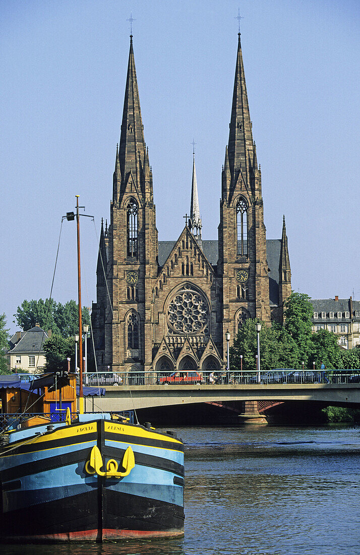 Saint Paul s Church, Ill River. Strasbourg. Bas-Rhin. Alsace. France.