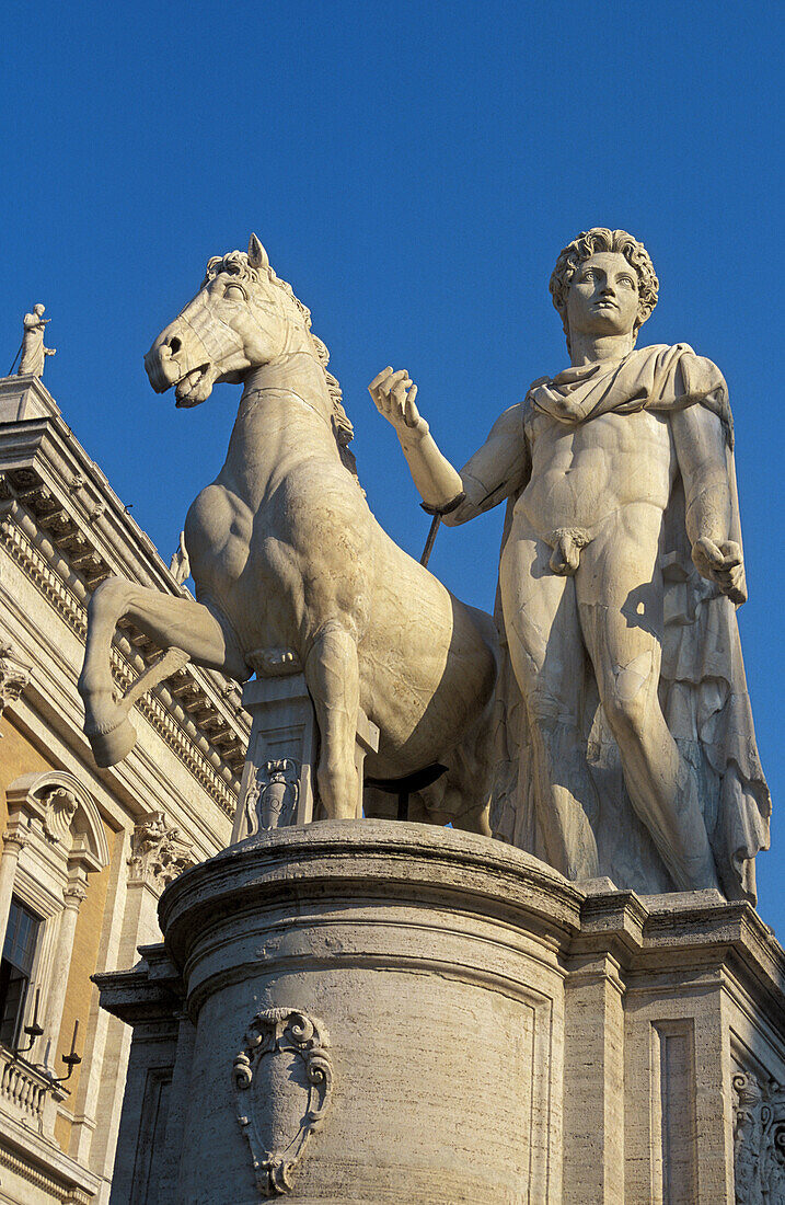 One of the Dioscuri knights. Piazza del Campidoglio. Rome. Italy