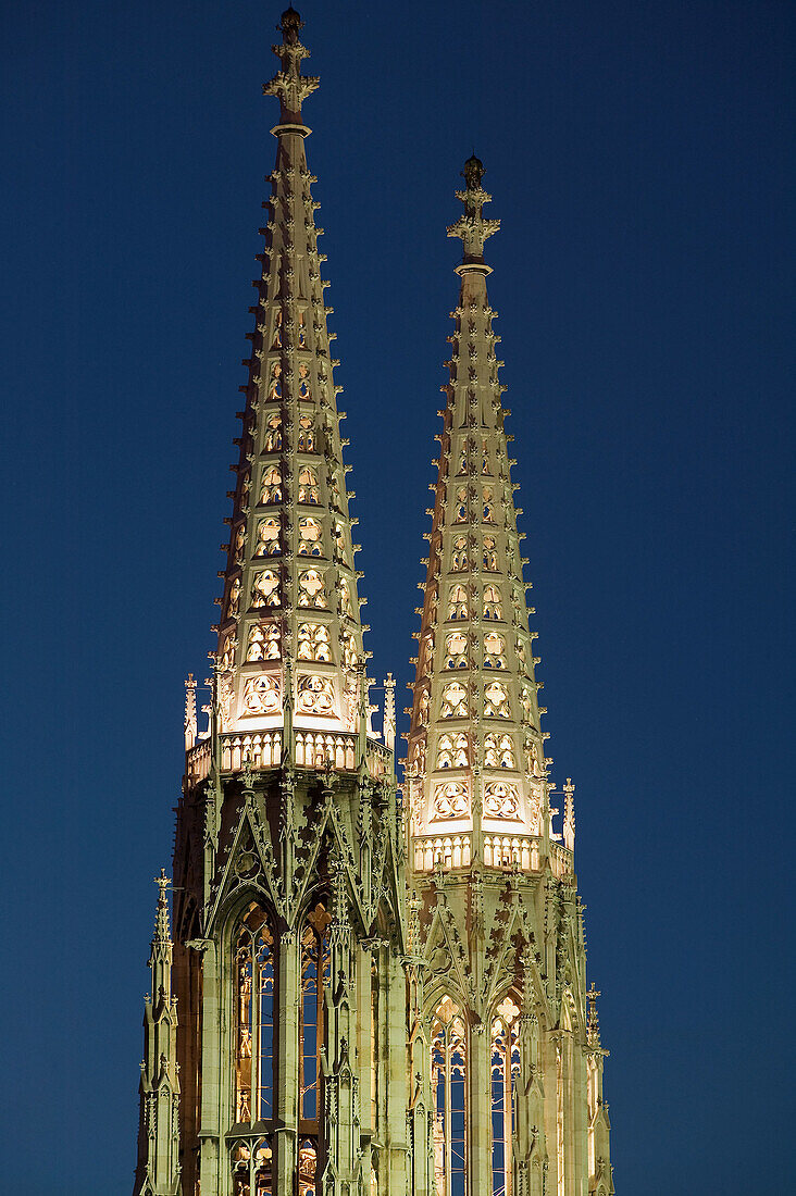 The Spires of the Votive Church. Votivkirche. Evening. Vienna. Austria. 2004.