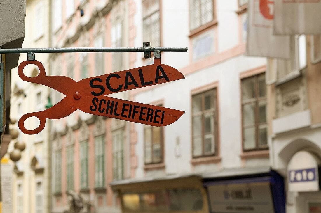 Big Scissor Sign. Sporgasse. Graz. Styria (Stiermark). Austria. 2004.