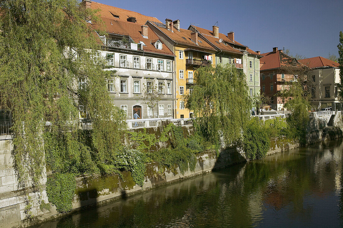 Riverfront Buildings. Ljubljanica River. Ljubljana. Slovenia. 2004.