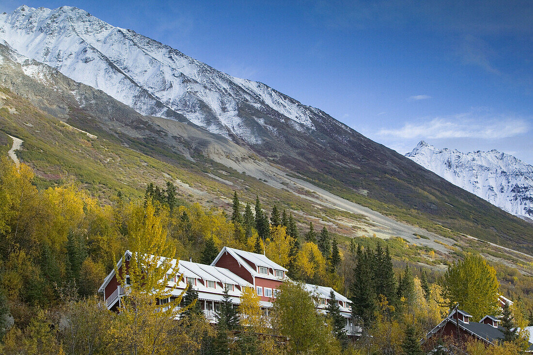 Kennecott Mill Town (Old Copper Mine in operation 1911-1938). Kennicott Glacier Lodge (Open in Summer only). Kennecott National Historic Landmark. Interior. Alaska. USA.