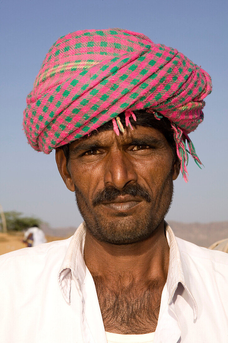 Rajasthani Camel Seller. Pushkar camel fair. Pushkar. Rajasthan. India.