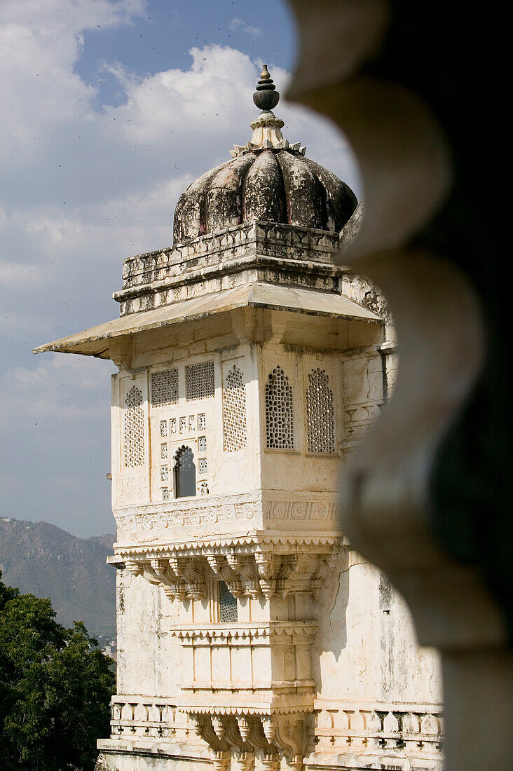 City Palace, the largest Palace Complex in Rajasthan. Building Detail. Udaipur. Rajasthan. India.