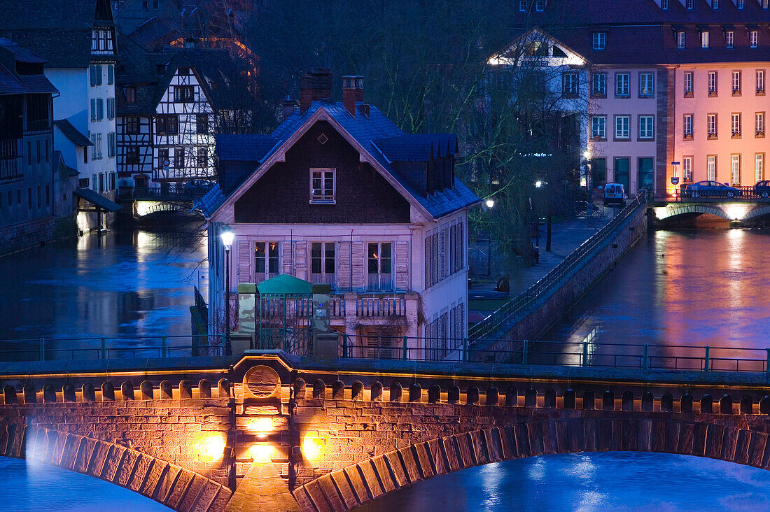 Evening View along the Ponts Couverts (Detail). Strasbourg. Alsace (Haut Rhin). France.