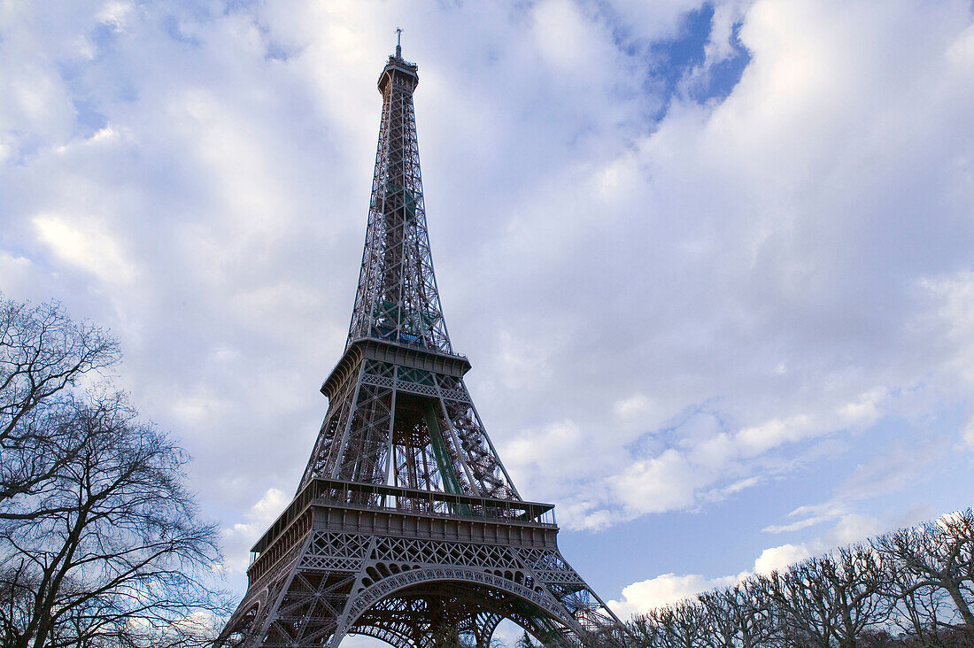 Winter View of the Eiffel Tower. Eiffel Tower Area. Paris. France.