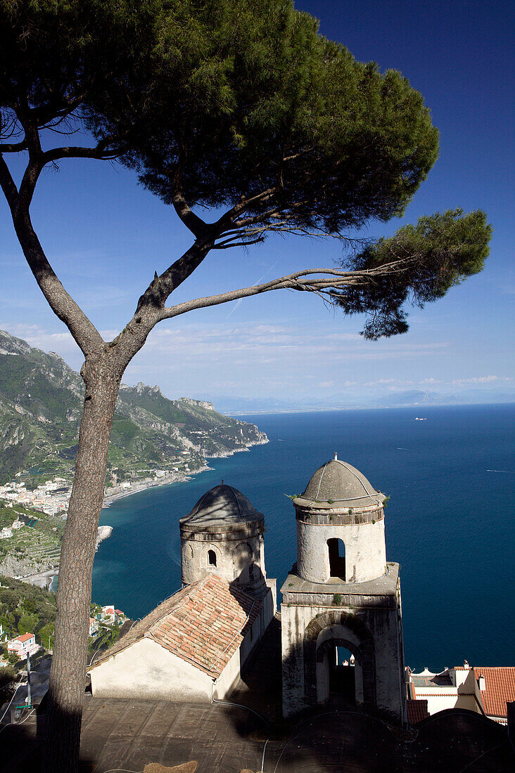 View of the Amalfi Coastline from Villa Rufolo. Ravello. Amalfi Coast. Campania. Italy.