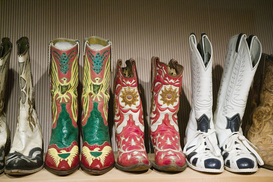 Country Music Mecca of the Midwes.The Roy Rogers & Dale Evans Cowboy Museum. Roy Rogers Cowboy Boots. Branson. Missouri. USA.