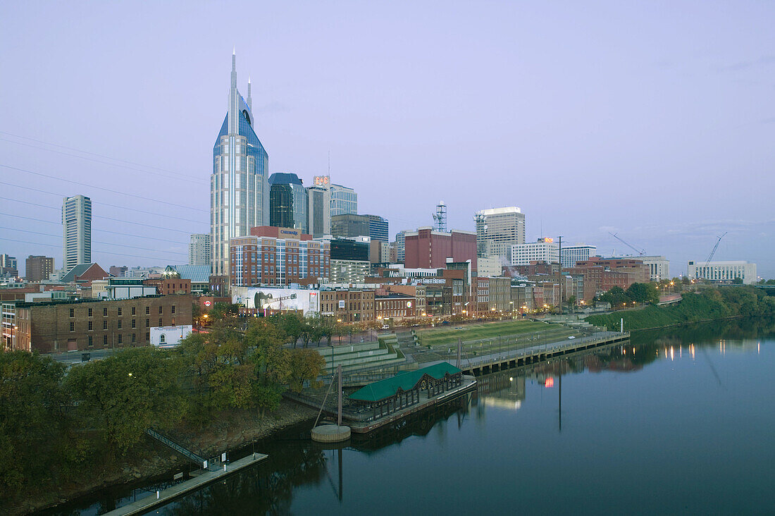Downtown along Cumberland River. Nashville. Tennessee. USA