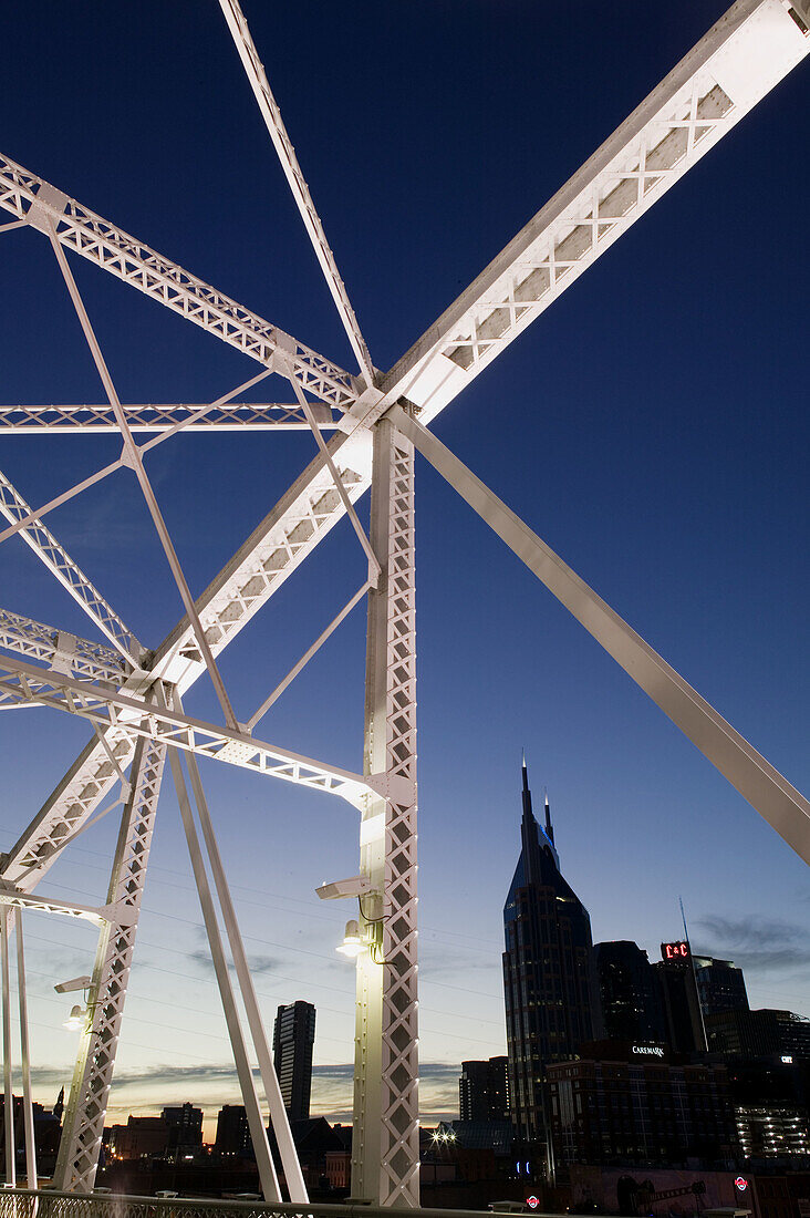 Downtown from Shelby Street Bridge. Nashville. Tennessee. USA