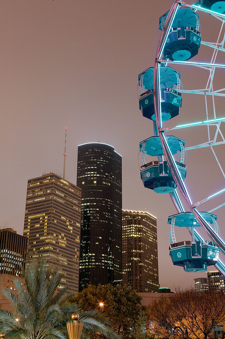 Downtown. Ferris Wheel. Houston.Texas, USA.