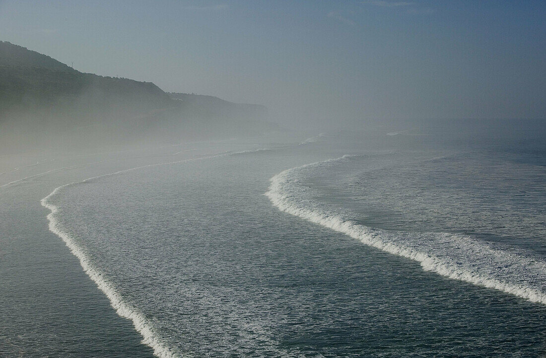 Morocco. Atlantic Coast. Taghazout: Atlantic Coast in morning mist