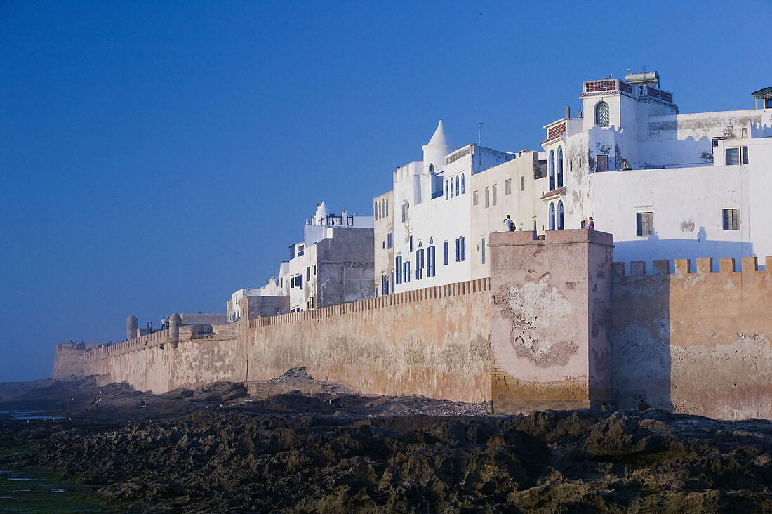 Morocco. Atlantic Coast. Essaouira: Town View. Sunset