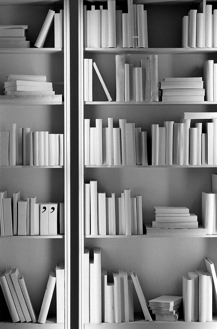White book display at store. Paris. France