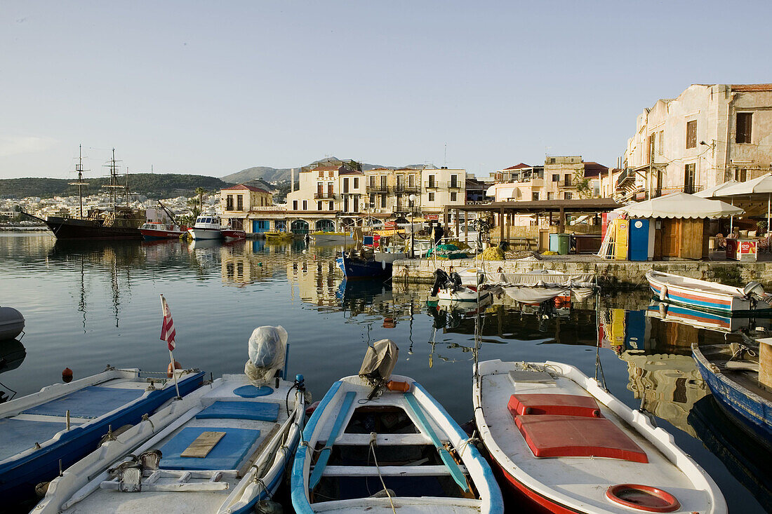 Venetian Harbor. Morning. Rethymno Province. Crete, Greece.