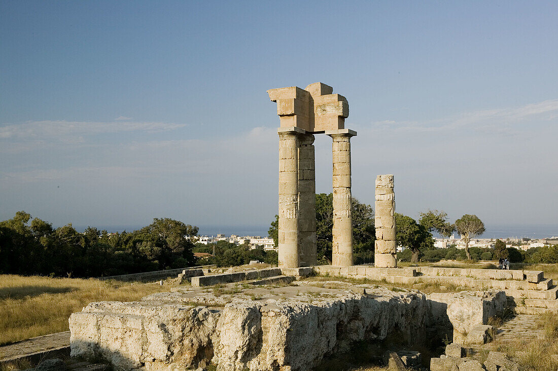 Monte (Mount) Smith. Temple of Apollo Pythios. Sunset. Rhodes. Dodecanese, Greece