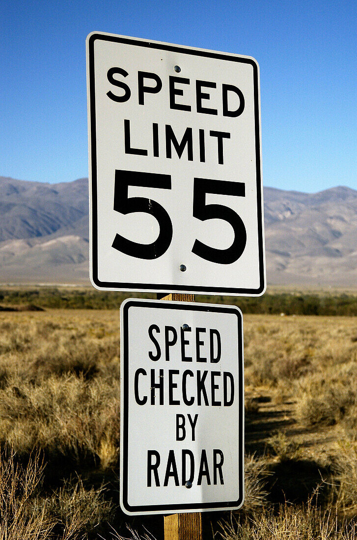 Speed limit sign, California. USA